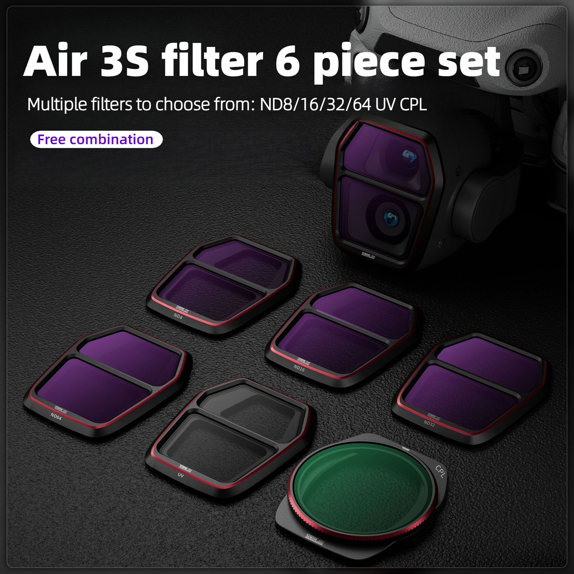 For DJI Air 3S Camera Lens Fil - Drone Kit Waterproof 리뷰 및 가격