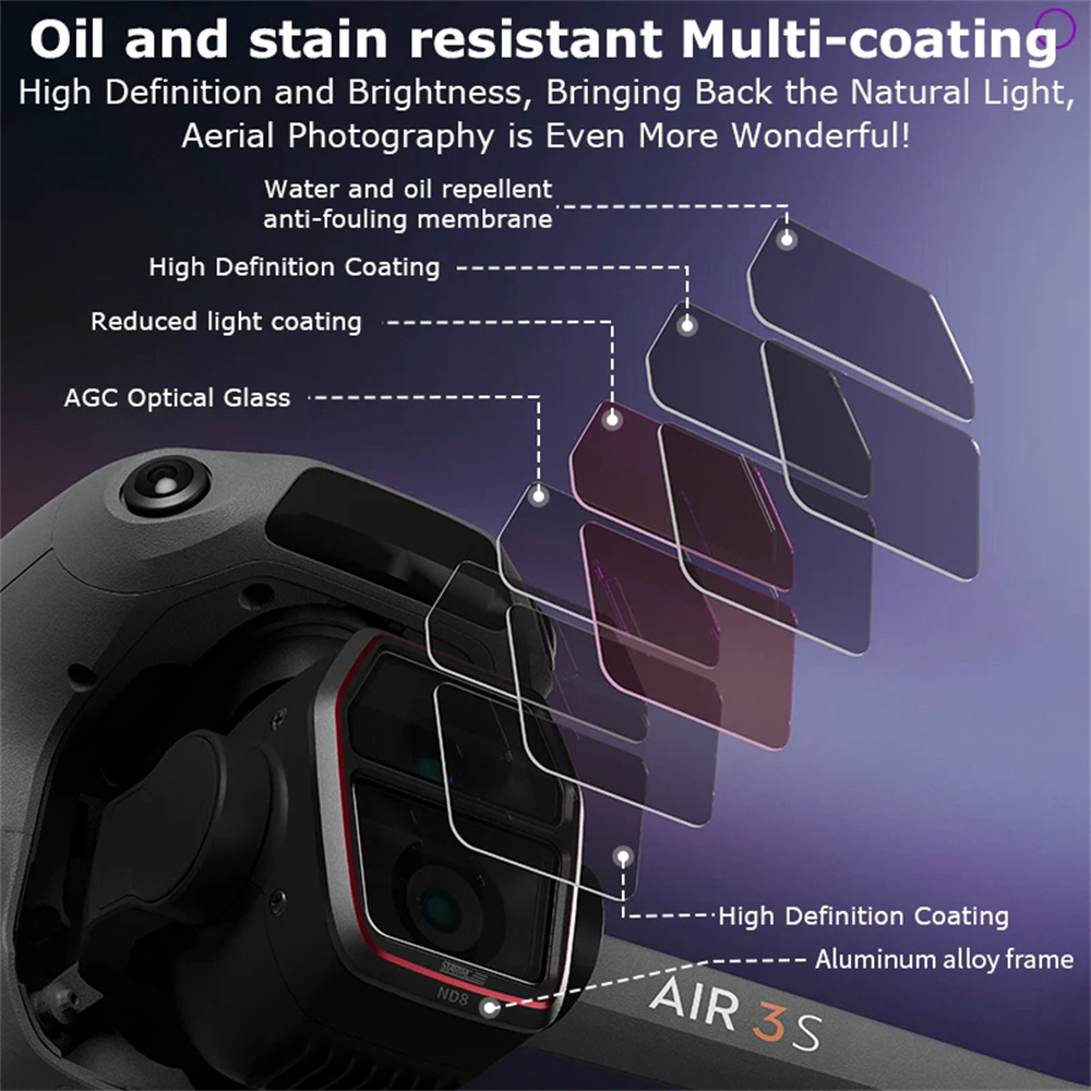 For DJI Air 3S Camera Lens Fil - Drone Kit Waterproof 리뷰 및 가격
