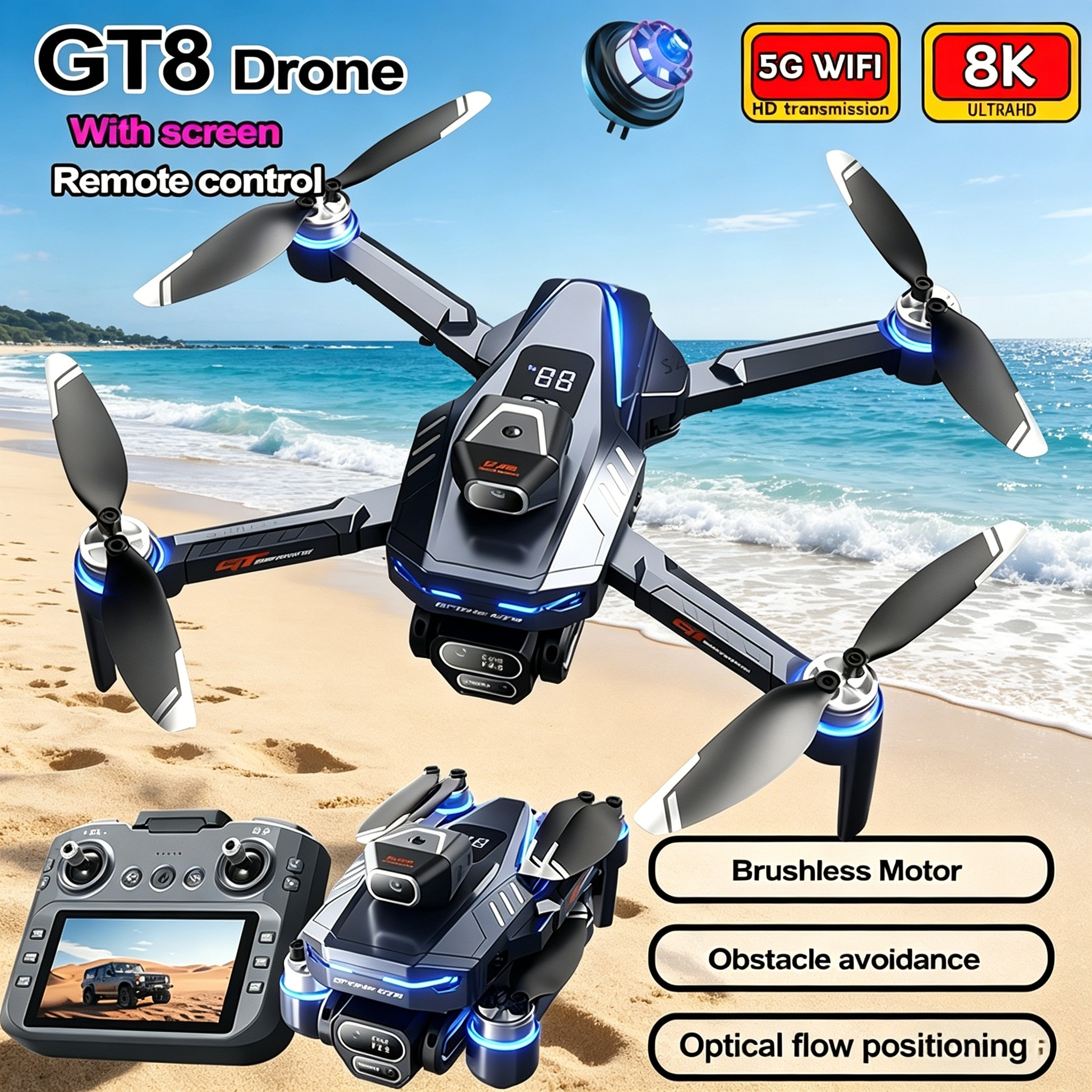 New Drone GT8 8K Professional  - Drone Kit Professional 리뷰 및 가격